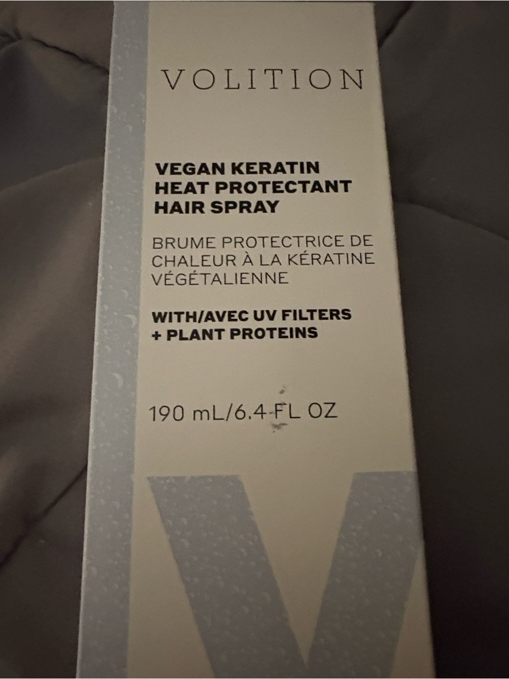 Volition Vegan Keratin Heat Protectant Hair Spray — White